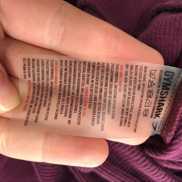 GYMSHARK Slounge Ribbon Bottoms Dark Ruby Marl Tie Waist Ribbed Soft Legging XS - Picture 8 of 8